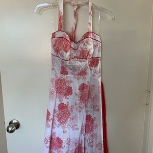 Red and white flowered sundress